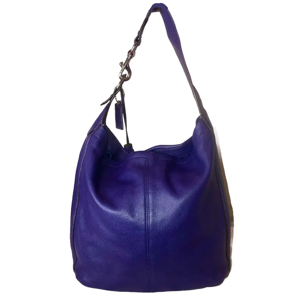 COACH AVERY Pebbled Purple Leather Hobo Shoulder Bag F23309 - Image 2