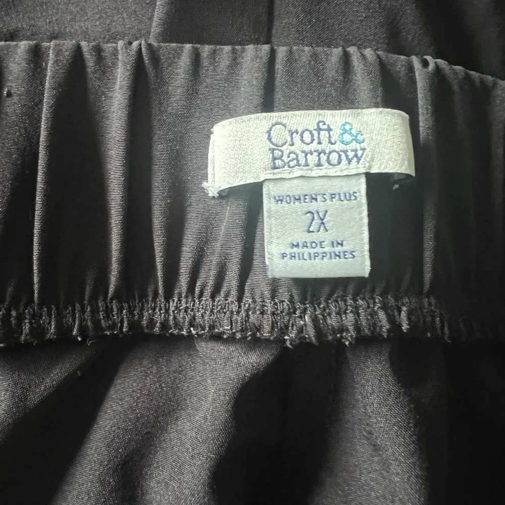 Croft & Barrow Black Quick Dry Lightweight Cropped Pants 2X Plus Size - Image 4