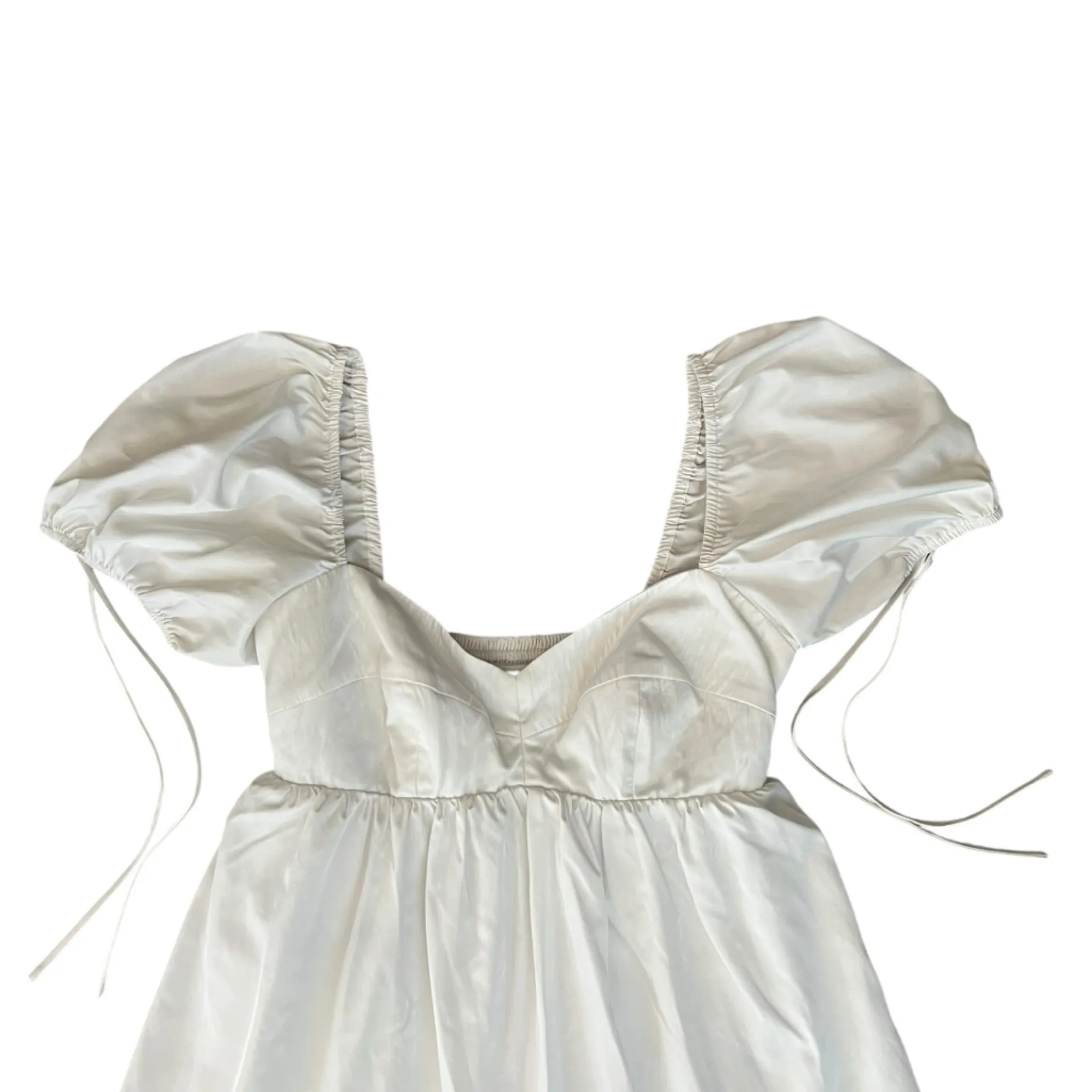 Amanda Uprichard Women’s Sicily Puff Short Sleeve White Mini Dress Size M - Image 4