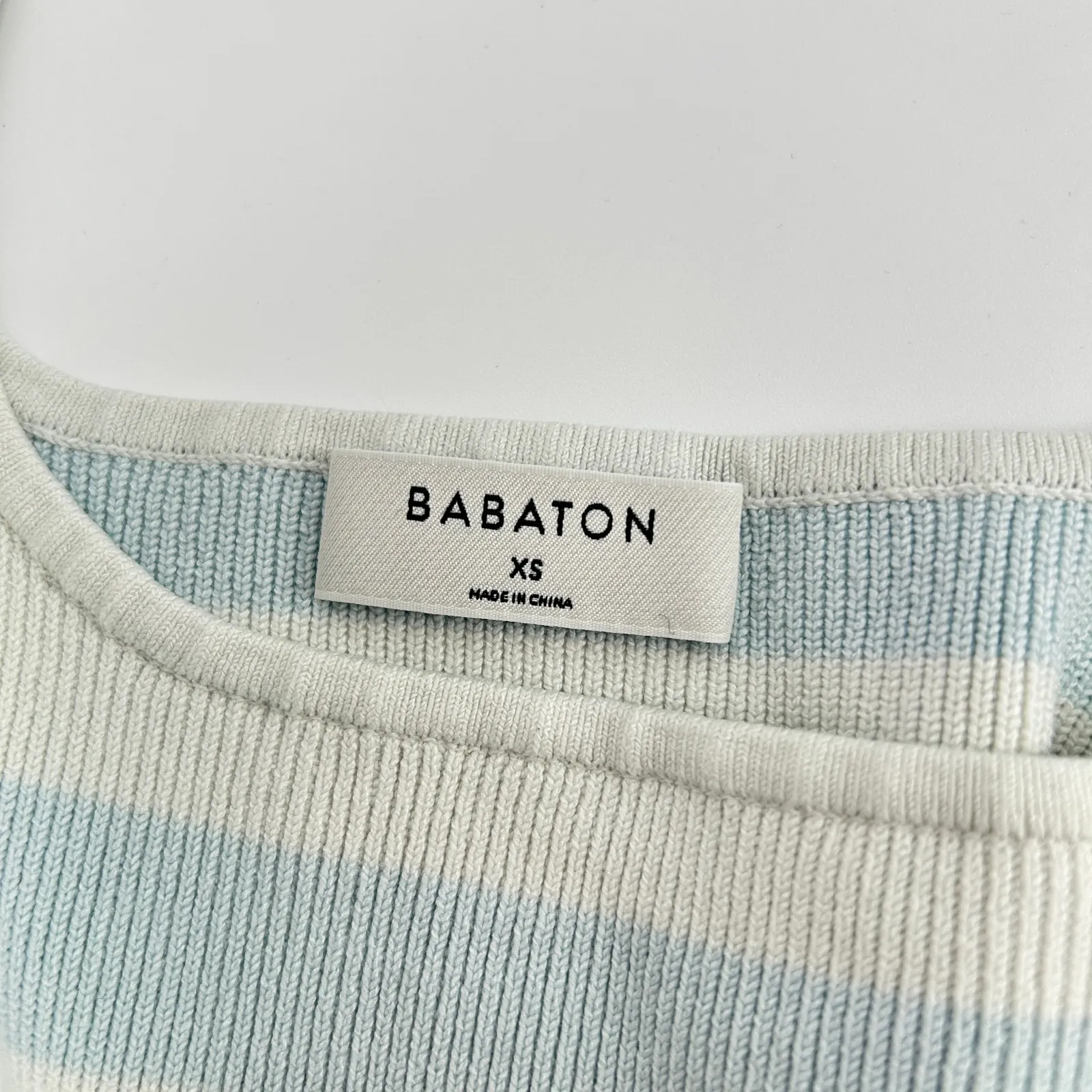 Aritzia BABATON Knit Crop Top Womens XS Striped Coastal Soft Girl Summer Preppy - Image 5