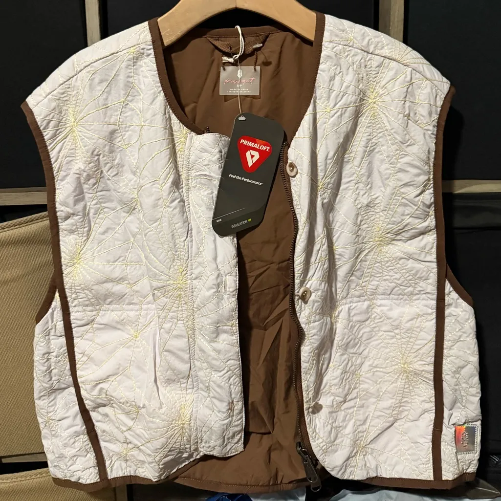 FREE PEOPLE Kacie Reversible Quilted Liner Vest in Lavender Brown Size Small - Image 6