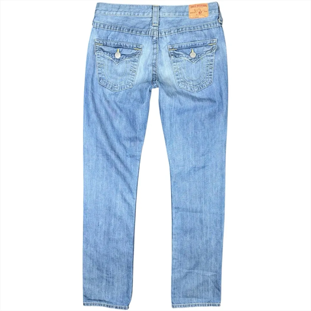 True Religion Jordan Distressed Paint Splatter Boyfriend Straight Jeans Size 27 - Image 2