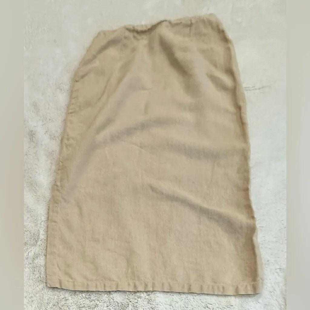 **Eddie Bauer 100% Linen Side Button Midi Skirt – Women’s Size 10** - Image 2