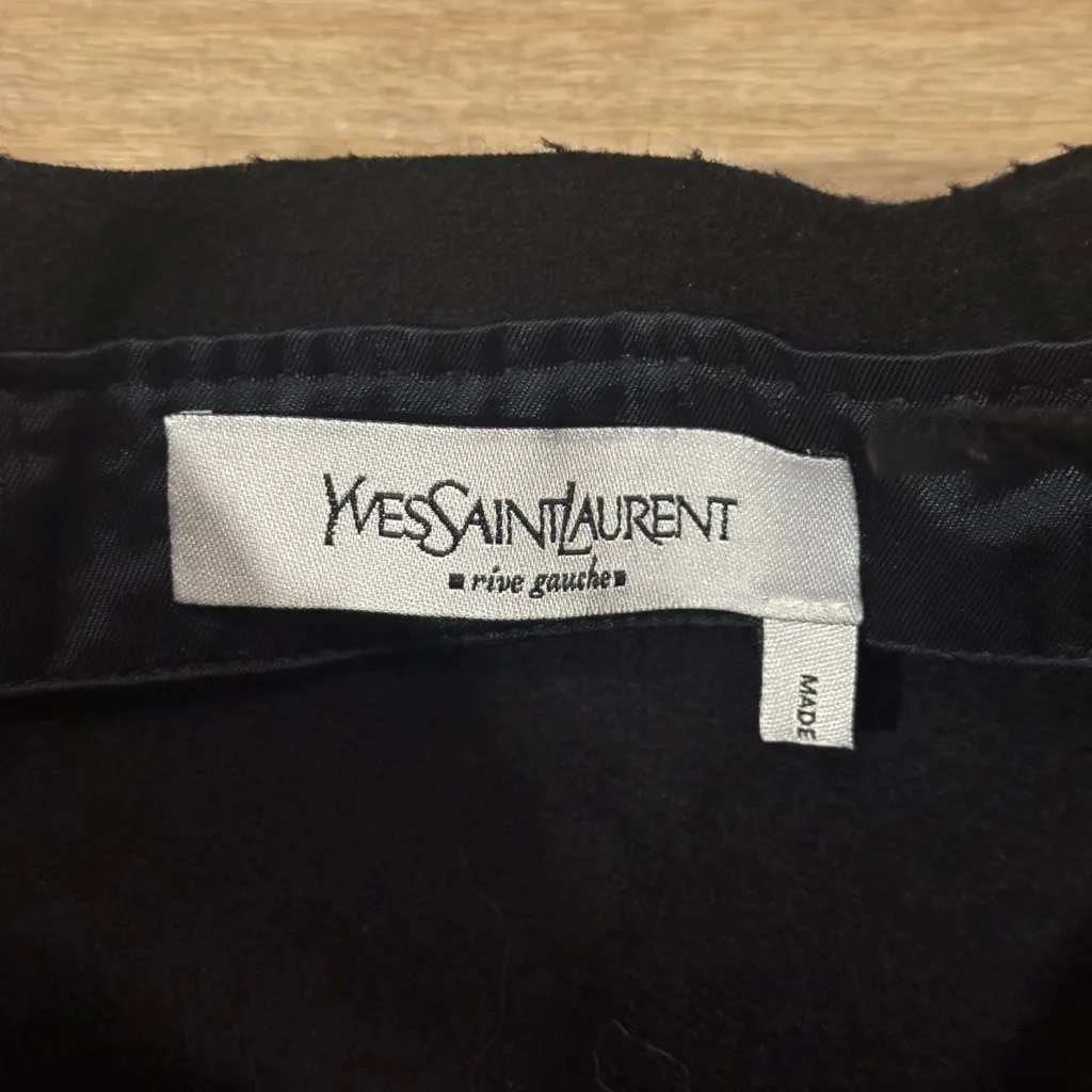 Yves Saint Laurent Rive Gauche Wool Skirt Black Size S Made In Italy - Image 2