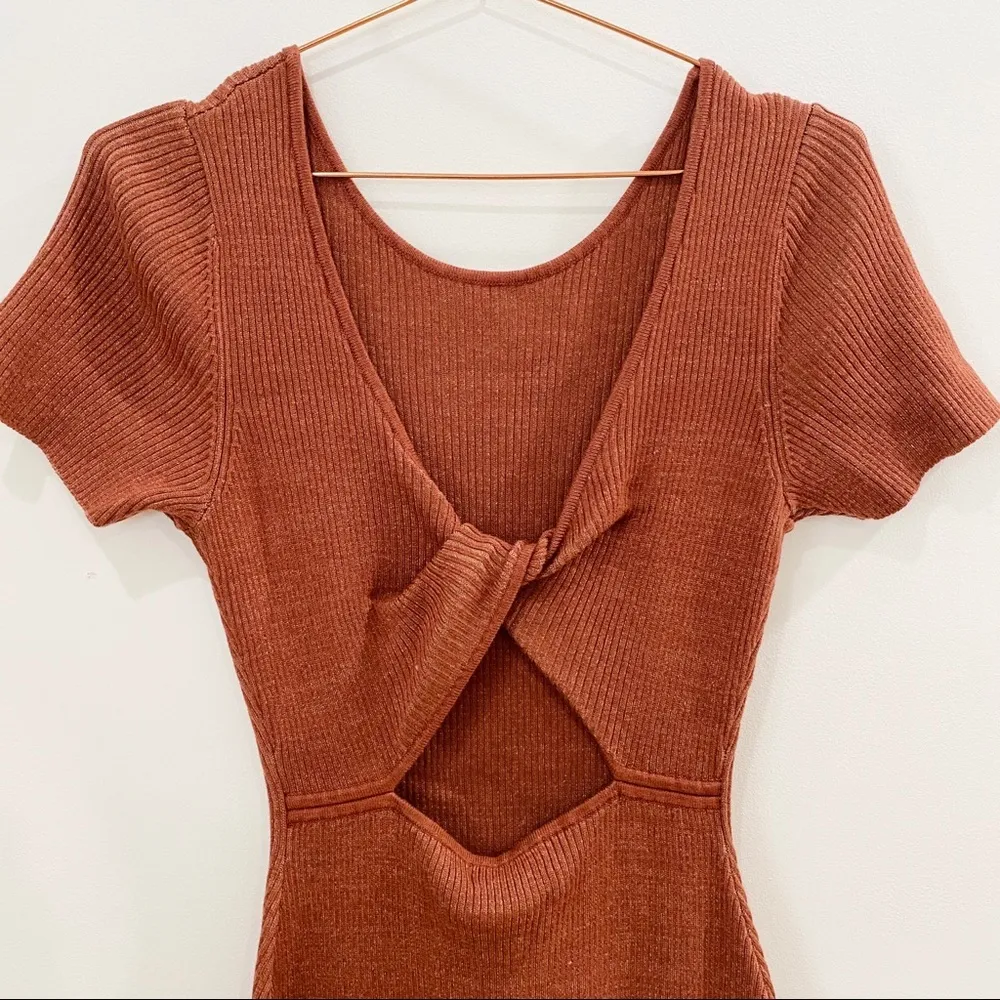 Naadam cashmere and cotton reversible knit dress NEW Brown Size M - Image 6