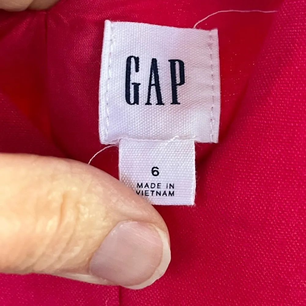 Gap Women's Tie Sleeve A-Line Linen Mini Dress Azalea Pink Size 6 - Image 9