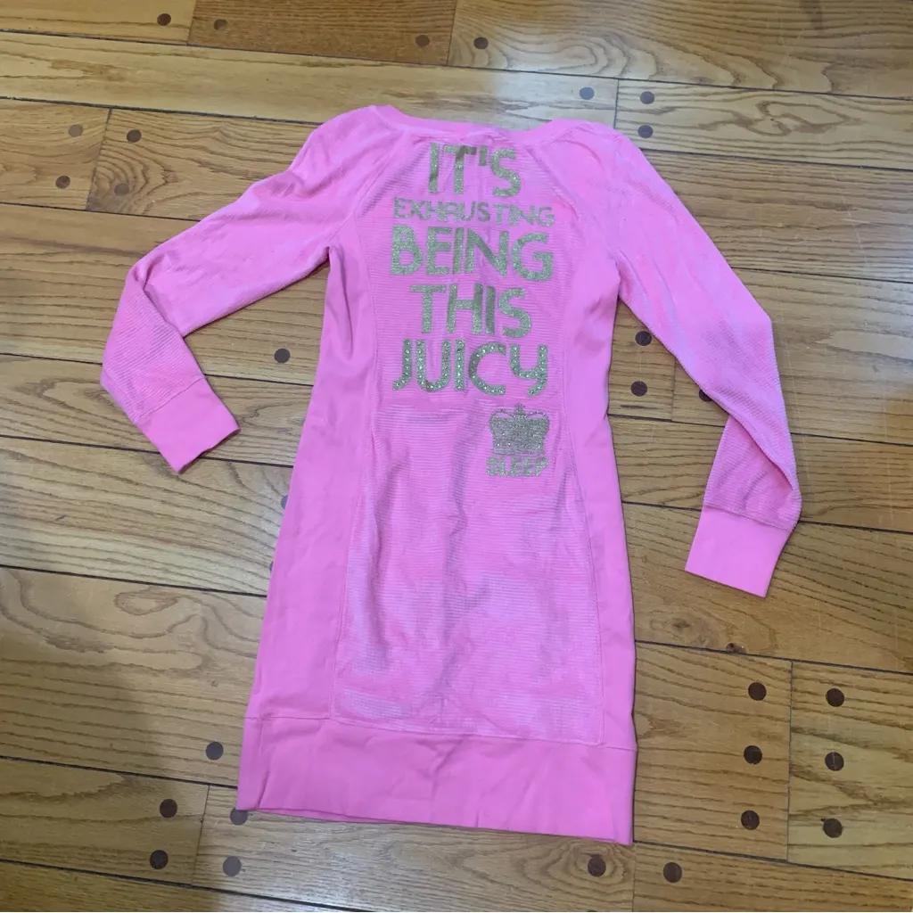 Juicy Couture Pam Gela It Girl Sleepshirt Nightgown Pink Women's Medium - Image 6
