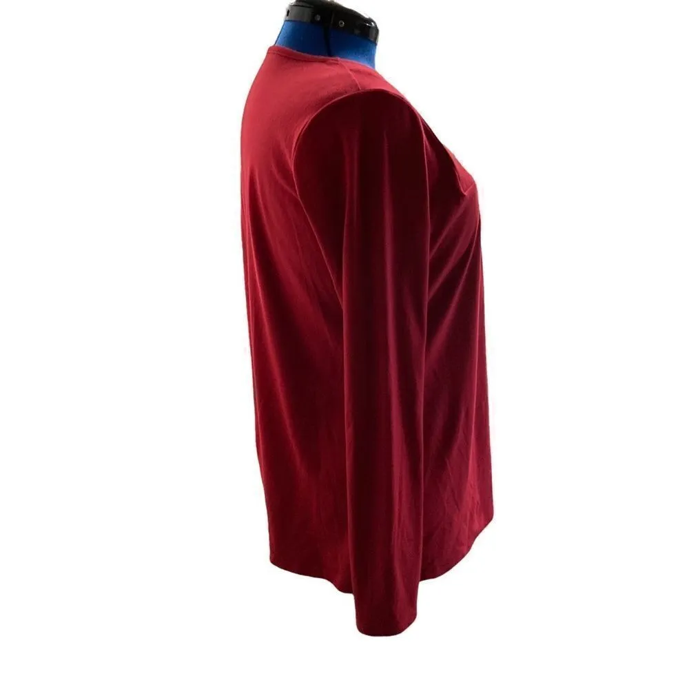 FASHION BUG, Women’s Large Red Top,New With Tags,V-neckline with buttons & loops - Image 3