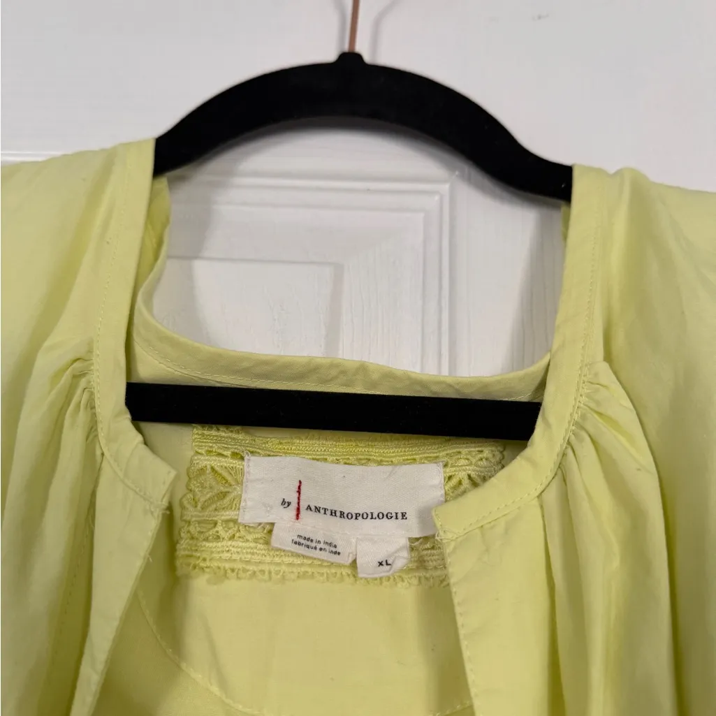 Anthropologie Somerset Maxi Dress Cutwork Edition Citron Lime Green Summer - Image 7