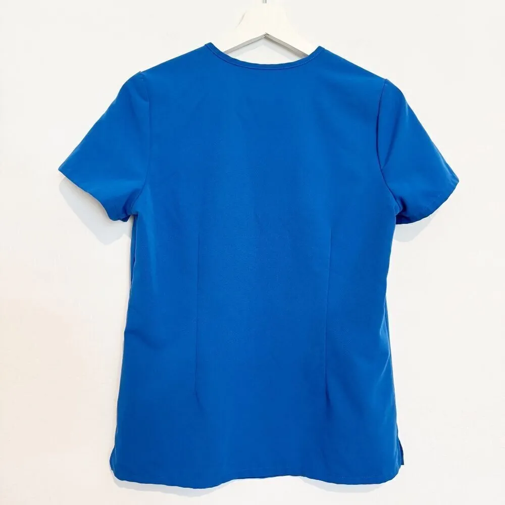 Figs Catarina One Pocket V-Neck‎ Classic Fit Medical Scrub Top in Blue Size XS - Image 6