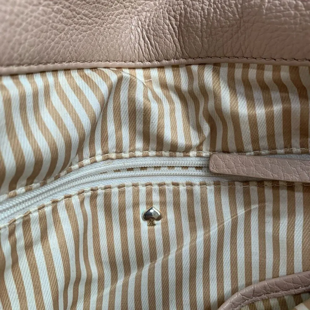 Kate Spade Cobble Hill Minka Blush Pink Leather Crossbody Bag Striped Lining - Image 13