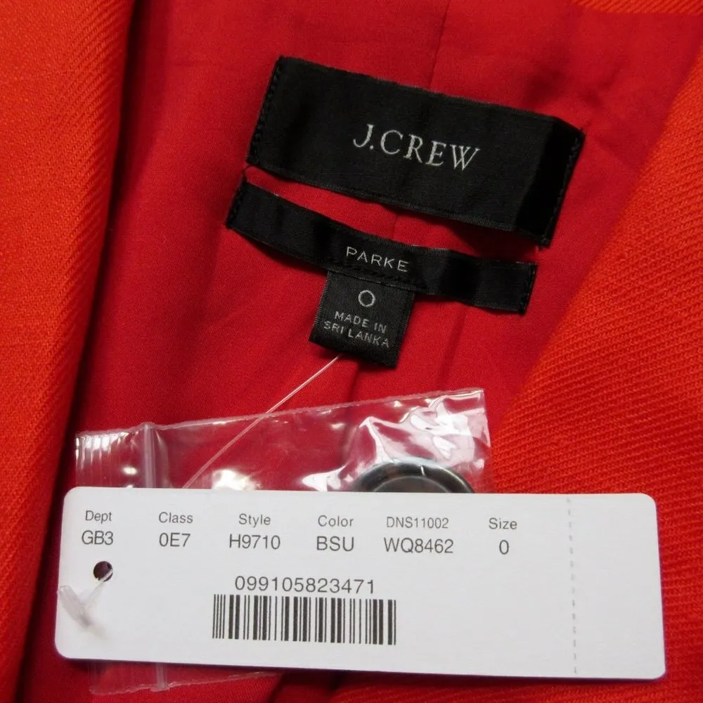 NWT J.Crew Parke Blazer in Brilliant Sunset Stretch Linen Single Button Jacket 0 - Image 4