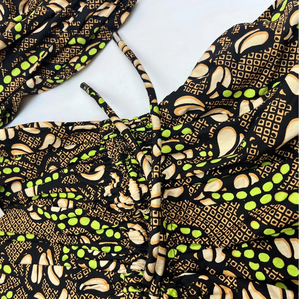 A.L.C. Maya Printed Mini Puffed-Sleeve Dress Womens Size 10 Brown Pockets NEW‎ - Image 13