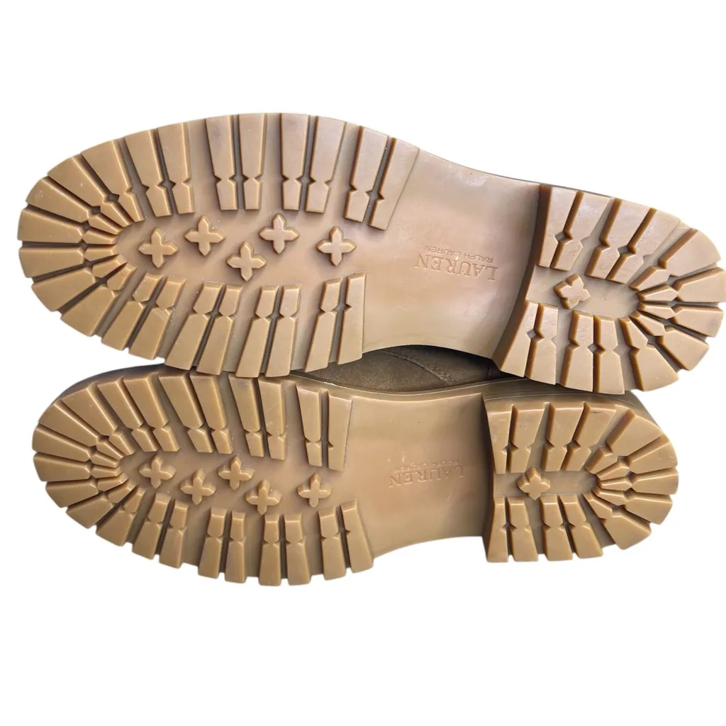 Lauren Ralph Lauren Carlee suede tan combat lace - Image 7