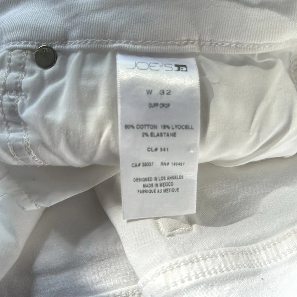 Joe’s Jeans White Flawless Cuff Crop Jeans Size 32 NWT - Image 4
