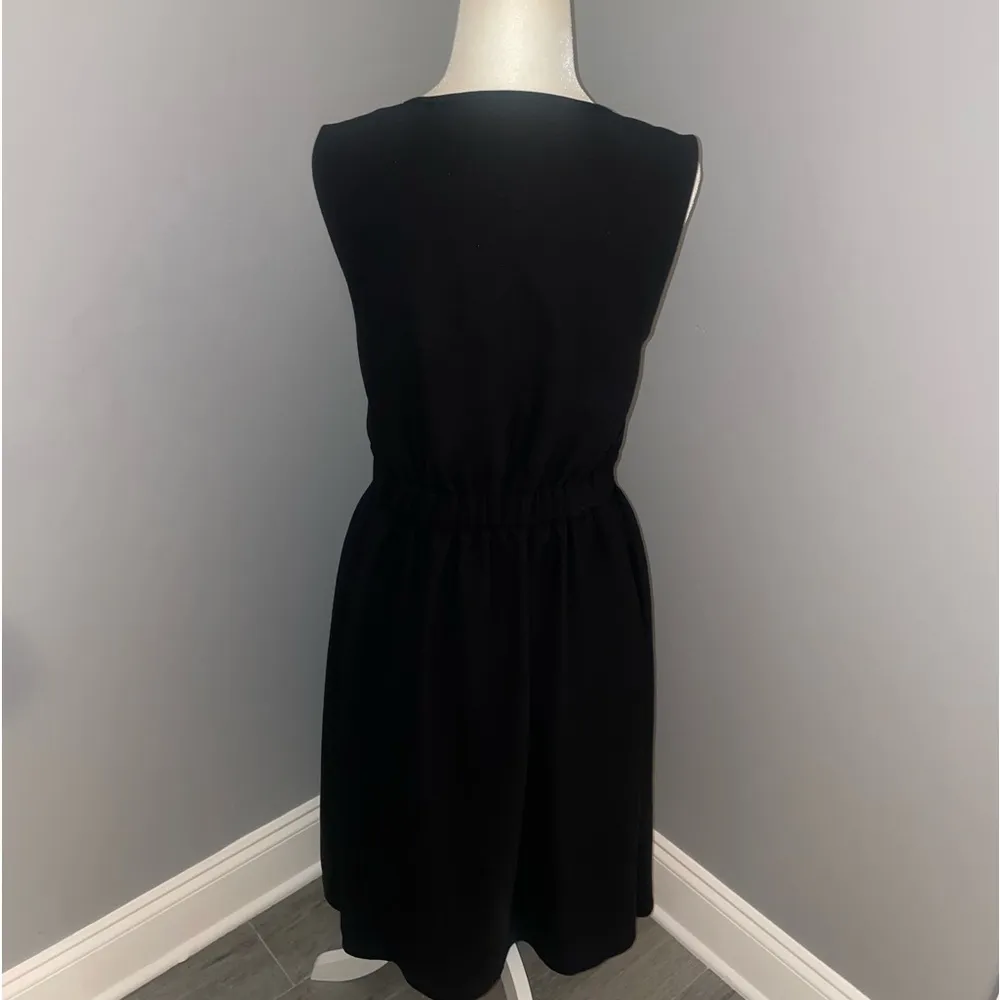 Kate Spade New York Crepe Ruffle Fit and Flare Dress Black Size Small - Image 4