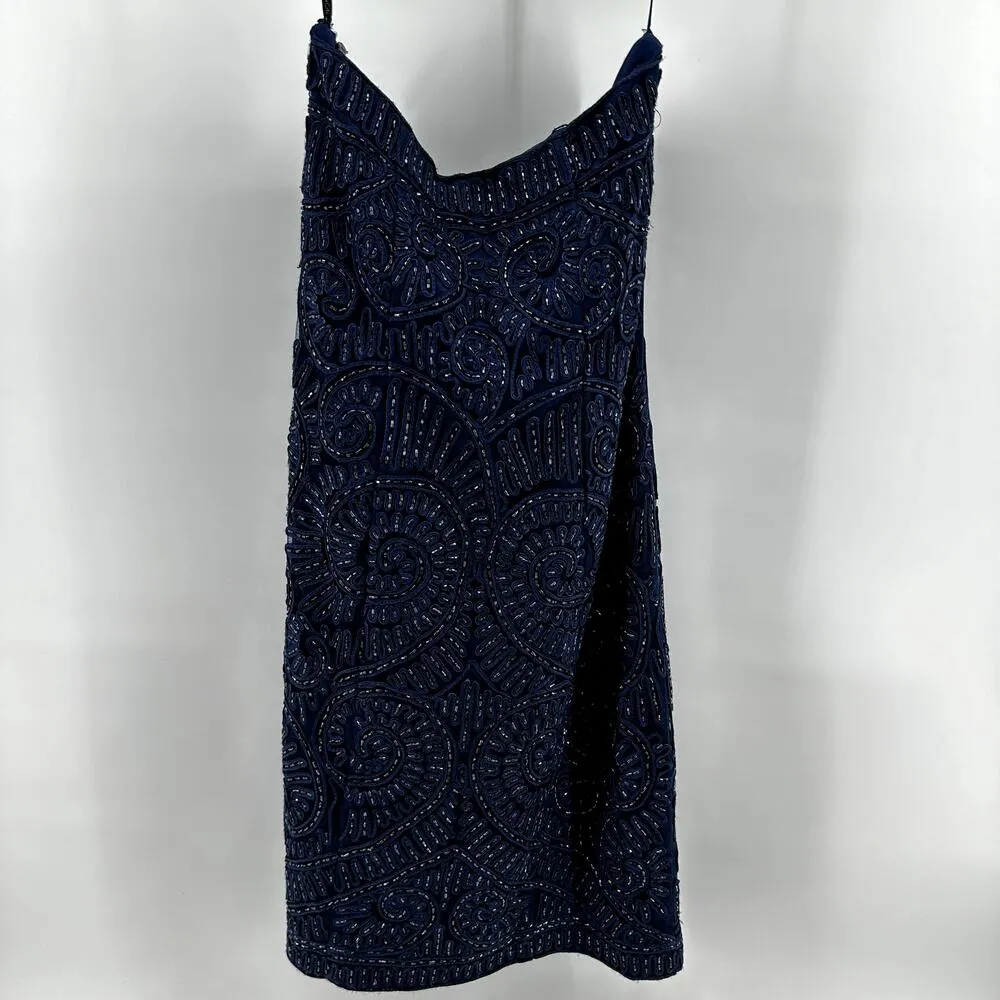 Sue Wong Nocturne Mini Strapless Dress Embellished Beaded Evening Navy Blue 4 - Image 7
