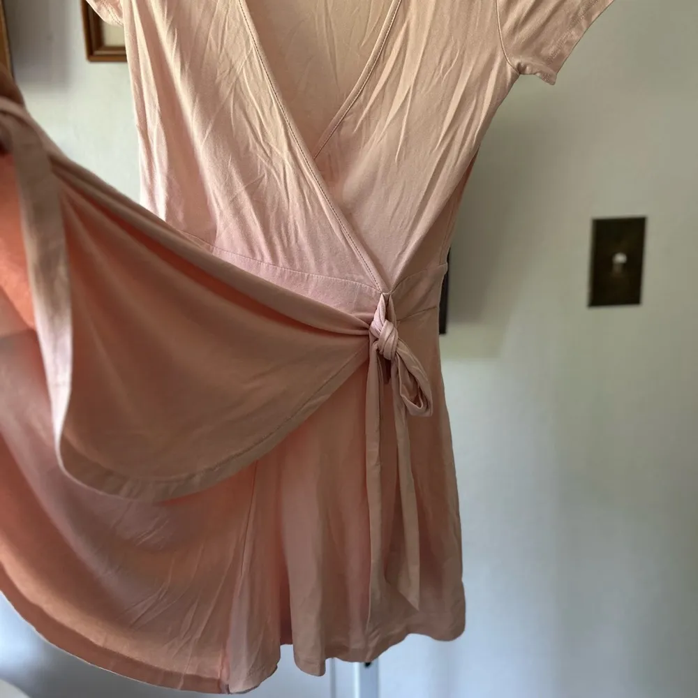 Forever 21 Pink Flutter Sleeve Wrap Sundress (skort) - Image 3