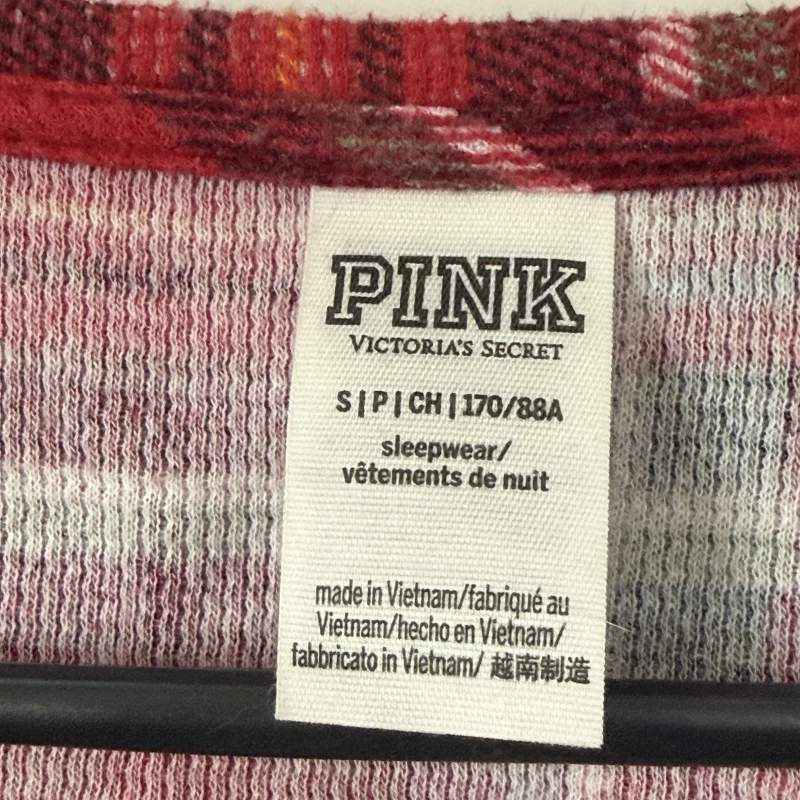 Victoria's Secret PINK Flannel Night Shirt Women's Red Plaid Pajama Gown Small - Image 4