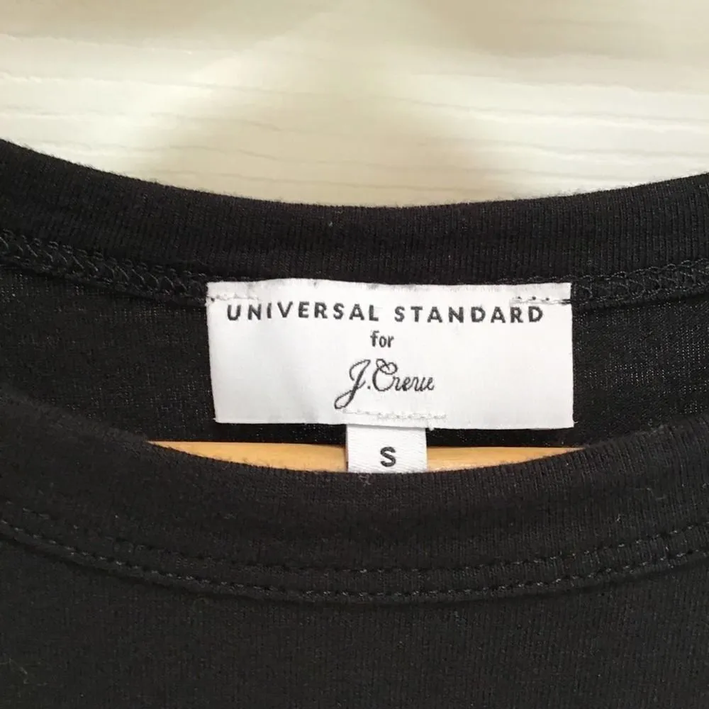 UNIVERSAL STANDARD x J. CREW Black Mini Dress Small Tee Shirt Chic - Image 3