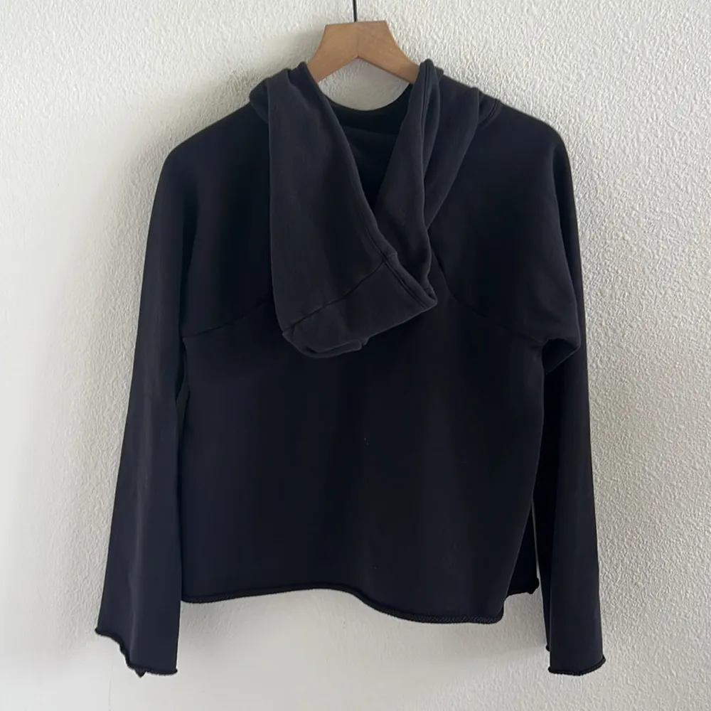 Athleta Black French Terry Pique Hoodie Style 211387-00 Medium - Image 2