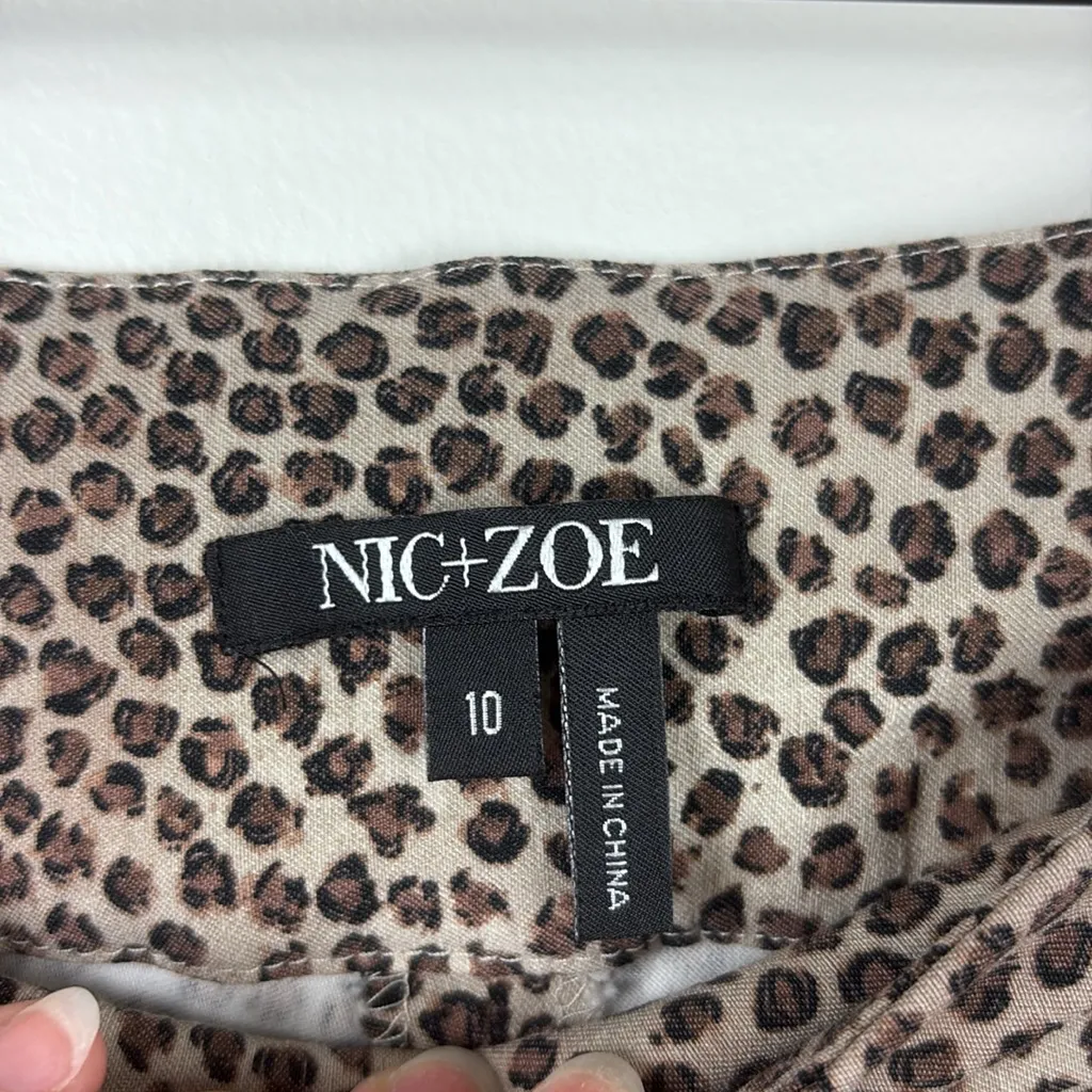 Nic & Zoe Savanna Spot Wonderstretch Pants Womens Size 10 Cheetah Pull On Ankle - Image 4