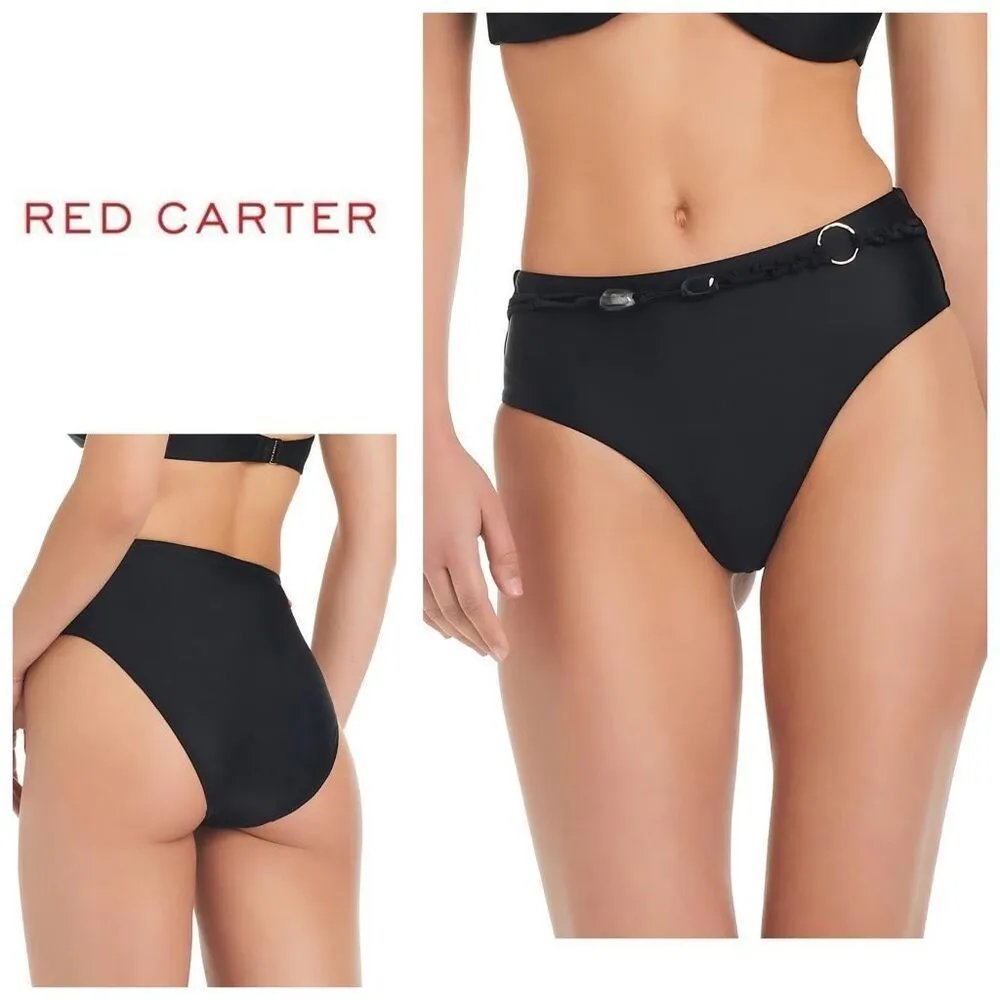 New. Red Carter O-Ring high waisted bikini bottom. Small. - Image 2