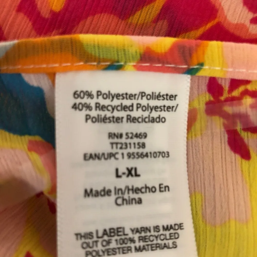 Womens TIME and TRU Swim Coverup Size Large-XL Polyester Easy Wear Easy Care New - Image 7