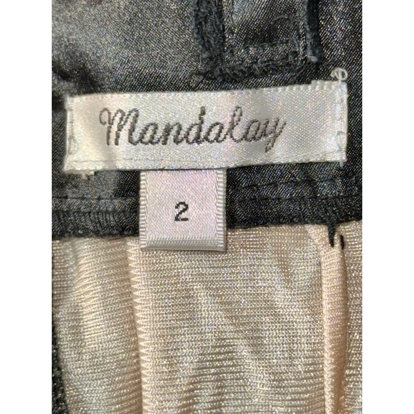 NWT Mandalay Black Nude Silk Beaded Maxi Long Gown Evening Formal Dress Womens 2 - Image 11