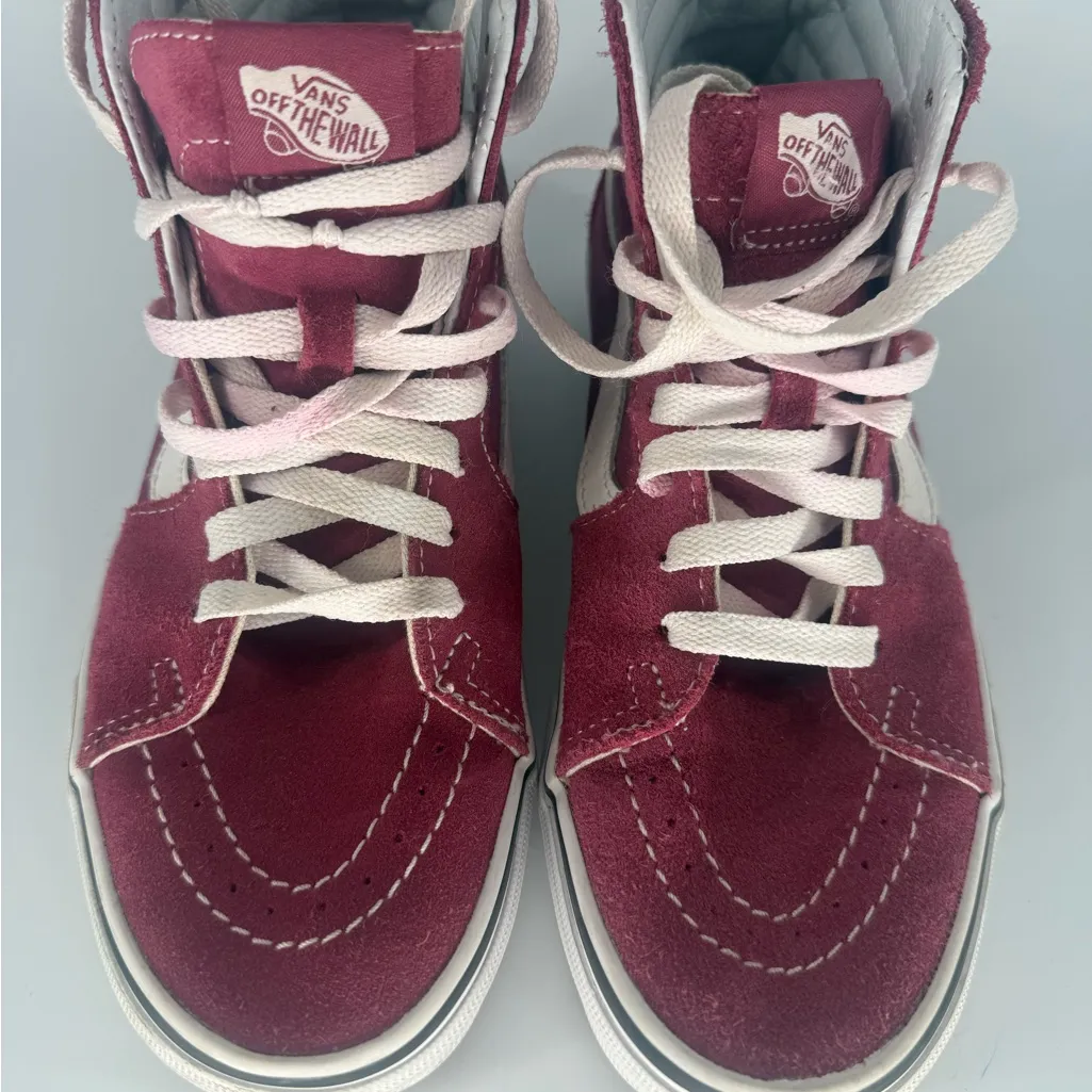 Vans Off the Wall Skateboard High Top Shoes Sneakers Men Sz 5.5 Women 7 Pink Red - Image 4
