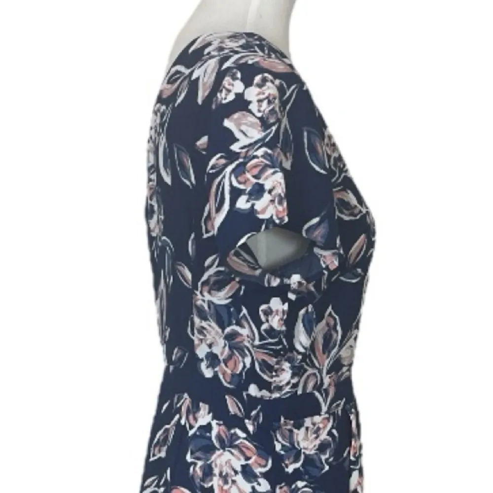 Charles Henry New Dress One Shoulder Midi Blue Pink Floral Women’s Size Large - Image 11