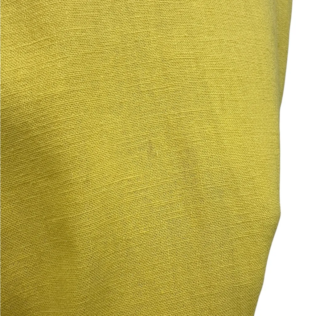 Briggs Linen Blend V Neck Sleeveless Pocket Midi Dress Yellow Womens Large - Image 12