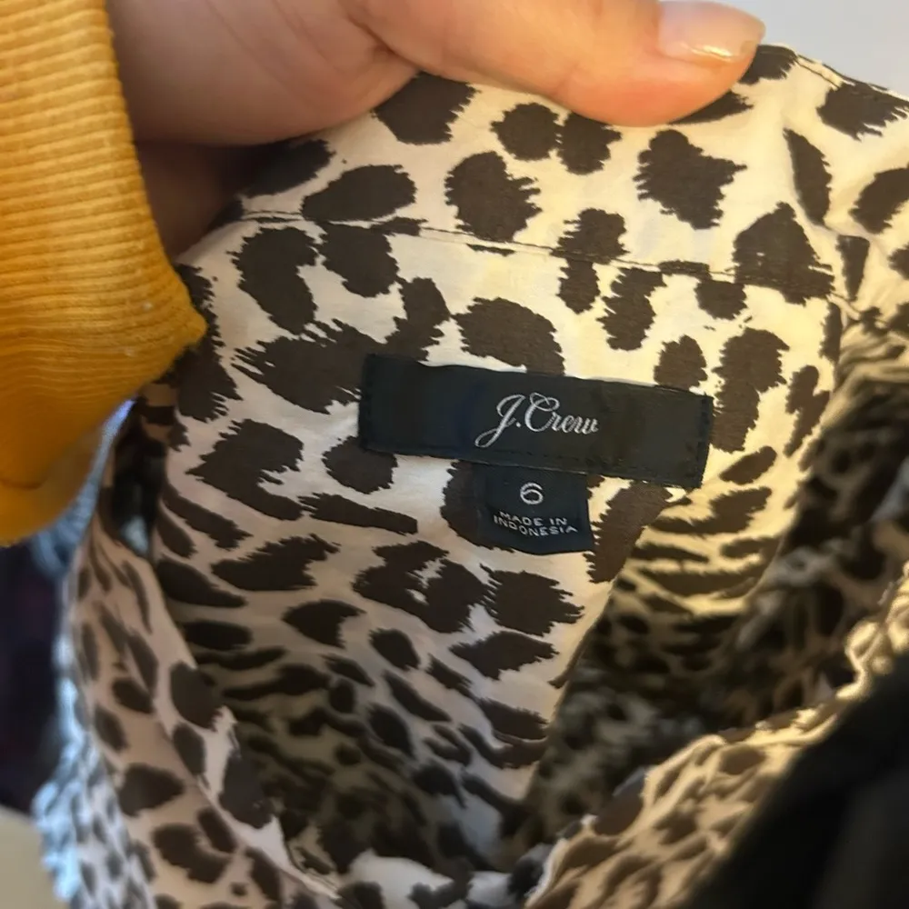 J.Crew Animal Print Button Neck Tunic Blouse - Image 3