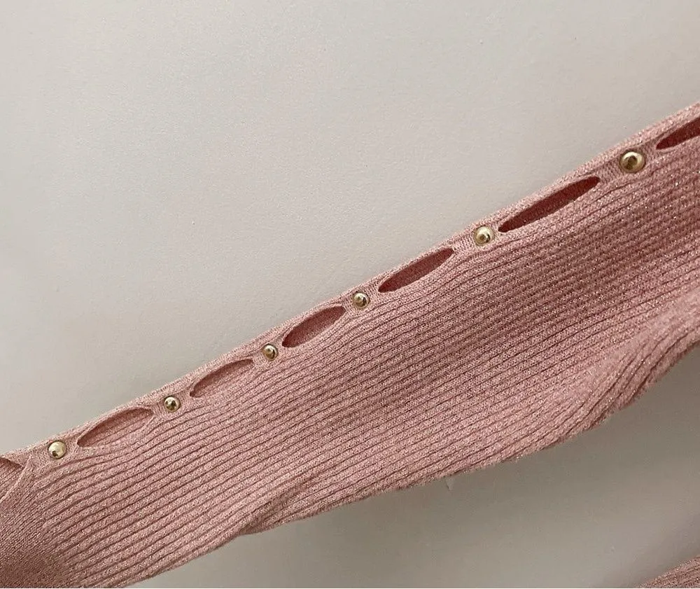 Bling bling  pink off shoulder sweater - Image 5