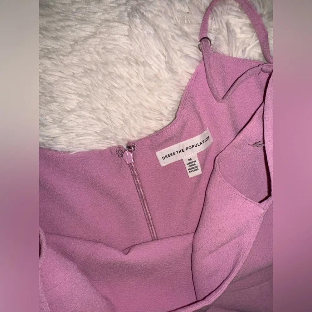 ANTHROPOLOGIE Dress the population Rory Side-Fringe Midi Dress purple sz M - Image 6