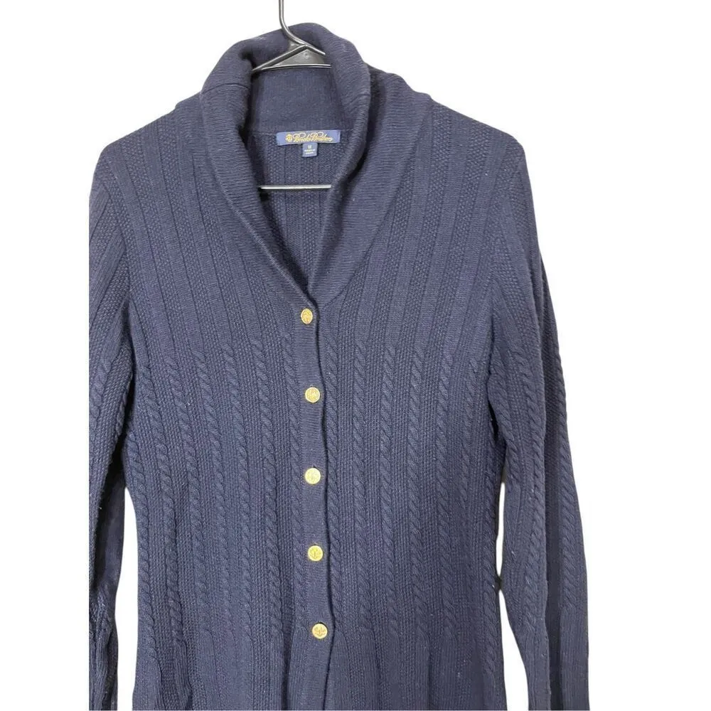Brooks Brothers Knit Blue Cashmere Blend Button Front Cardigan Sweater Size M - Image 2