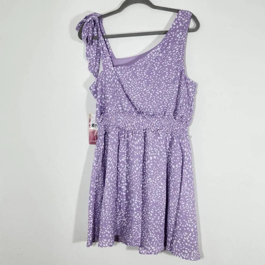 Emerald Sundae Purple One Shoulder Mini Dress NWT Size XL Wedding Guest Dress - Image 5