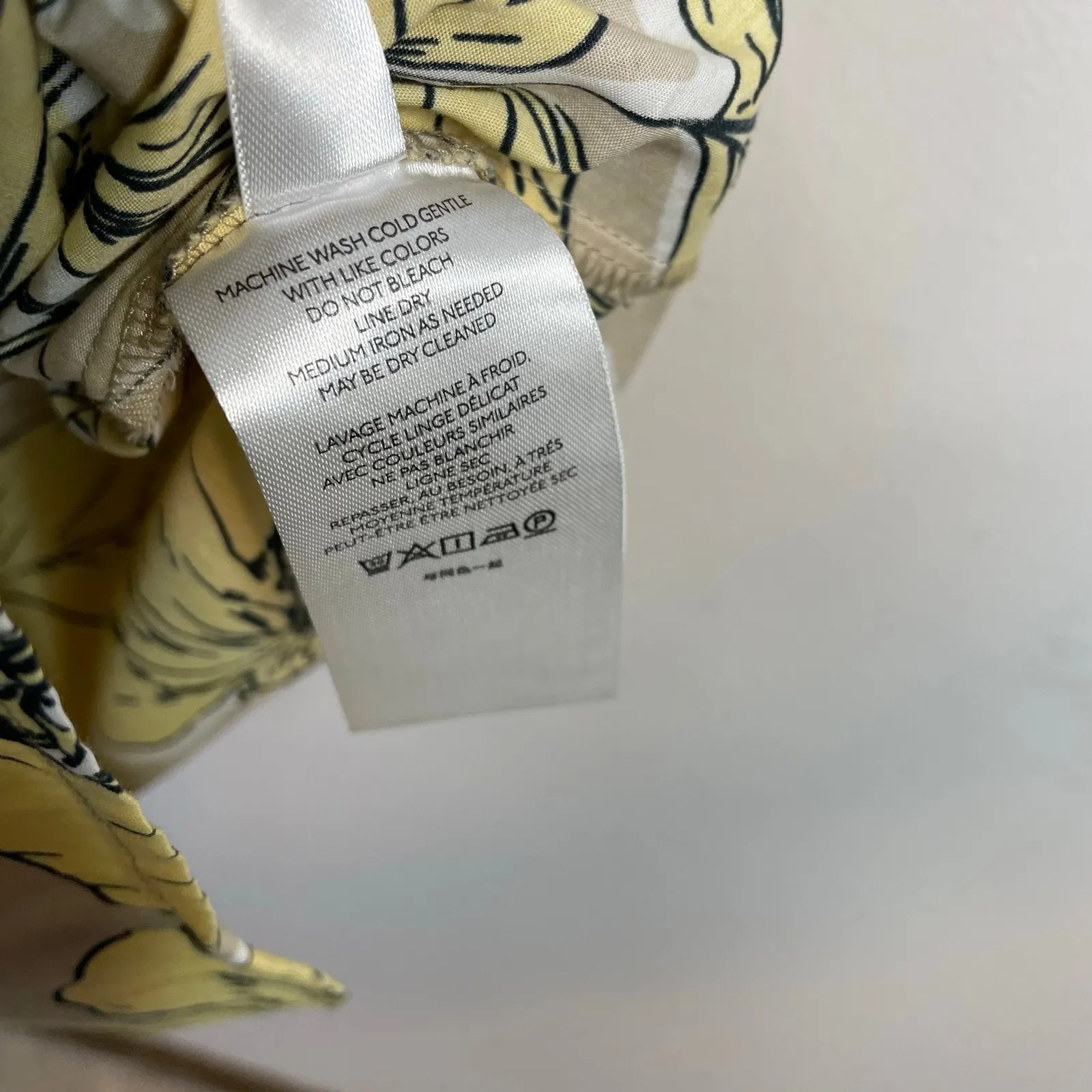 Anthropologie Josephine Puff Sleeve Button Cotton Midi Dress Floral Yellow XL - Image 15