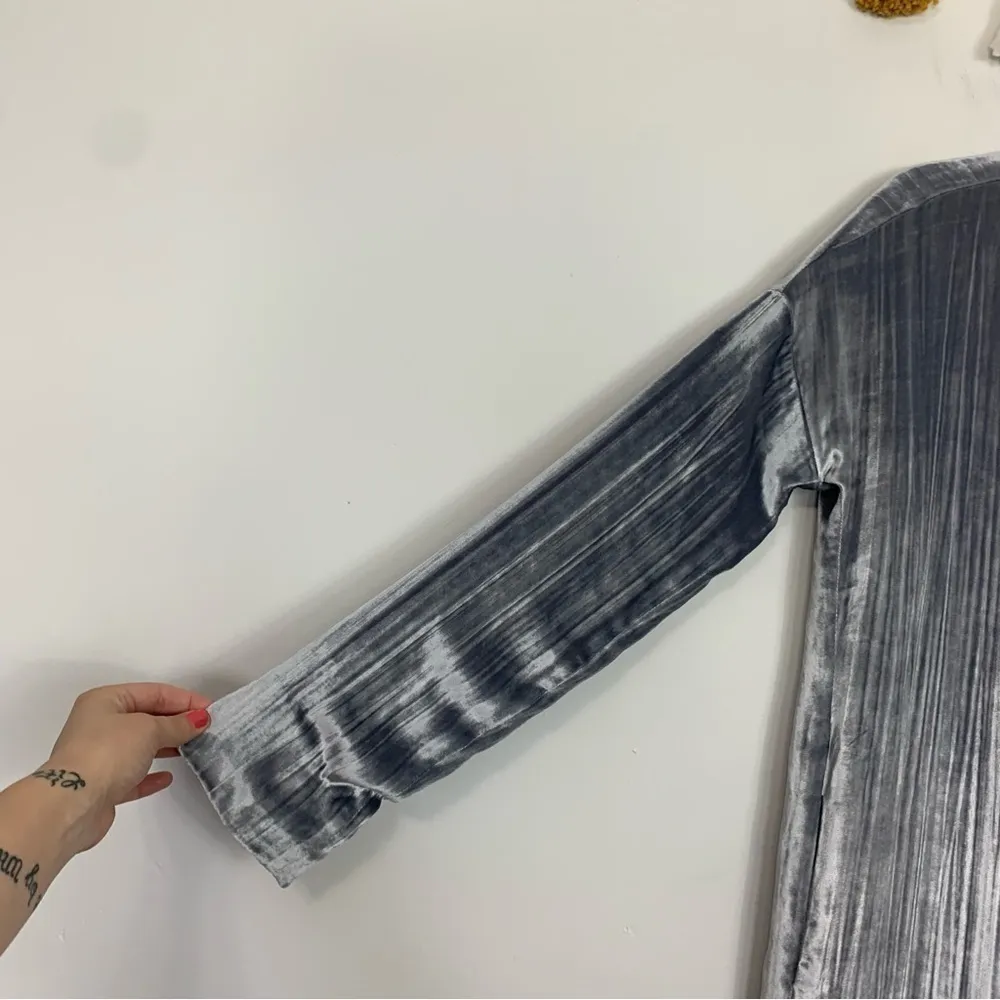 J Brand Gray Velvet Silk Blend Duster Jacket Size XS - Image 7