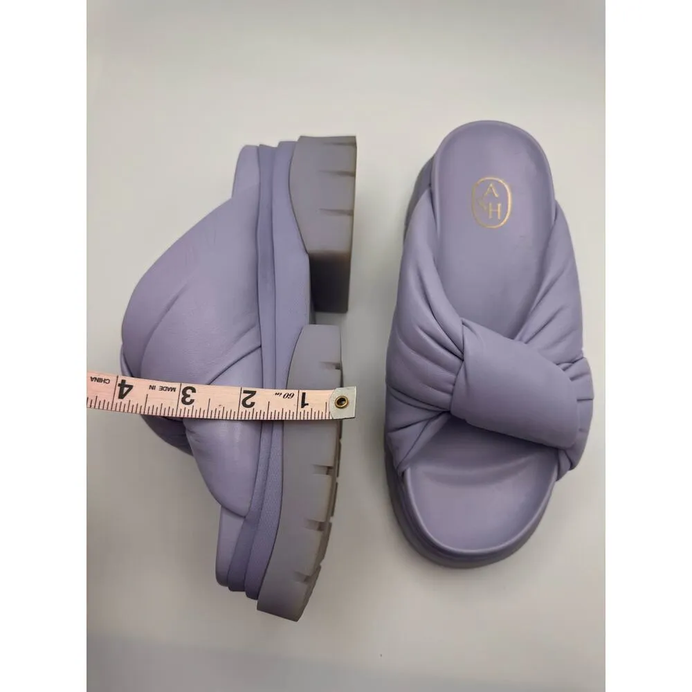ASH Blue periwinkle Shilo Leather Slide Sandals size 37/ US 7 - Image 11