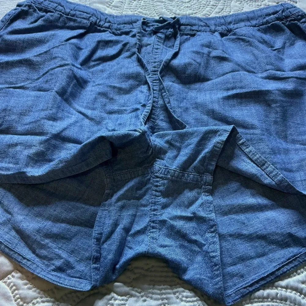 J.Crew  Blue Distressed Jean Shorts Raw Hem - Image 4