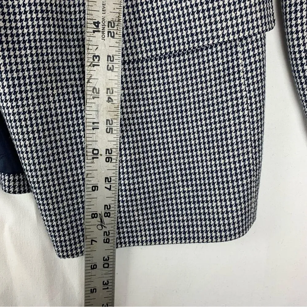 Pendleton womens 14 16 two piece suit skirt set houndstooth navy white show blaz - Image 11