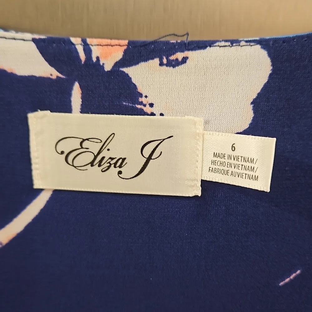 💕ELIZA J💕 Floral V-Neck Stretch Knit Maxi Dress ~ Blue Floral Print 6 NWOT - Image 13