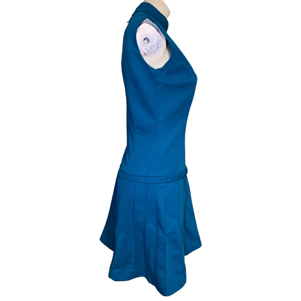 Vintage 60s Does 20s Dixie Deb teal drop waist dress (see measurements below) Blue Size M - Image 5