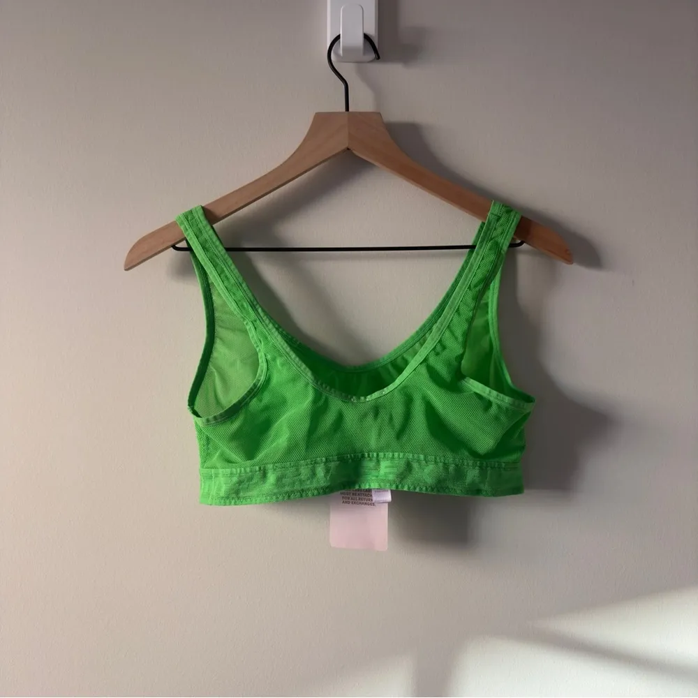 Savage X Fenty Green Women's Mesh Intimate Bra sports wireless lingerie sheer L - Image 2