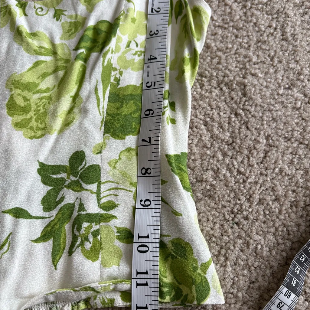 Reformation Hester Green Floral Top cami summer viscose rayon boho blouse size 0 - Image 13
