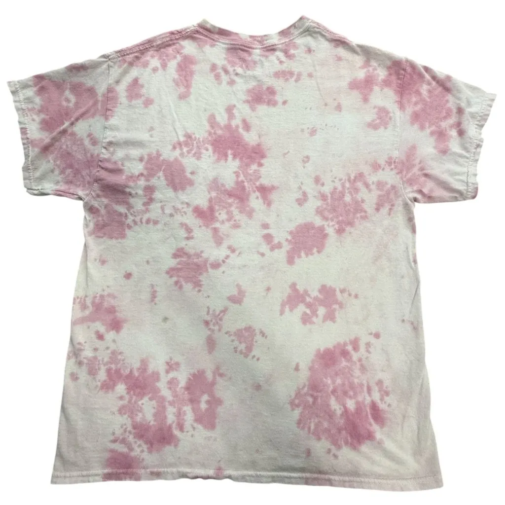 Nirvana T-Shirt Womens L‎ Smiley Graphic Pink Yellow Tie Dye Retro Grunge Band - Image 3