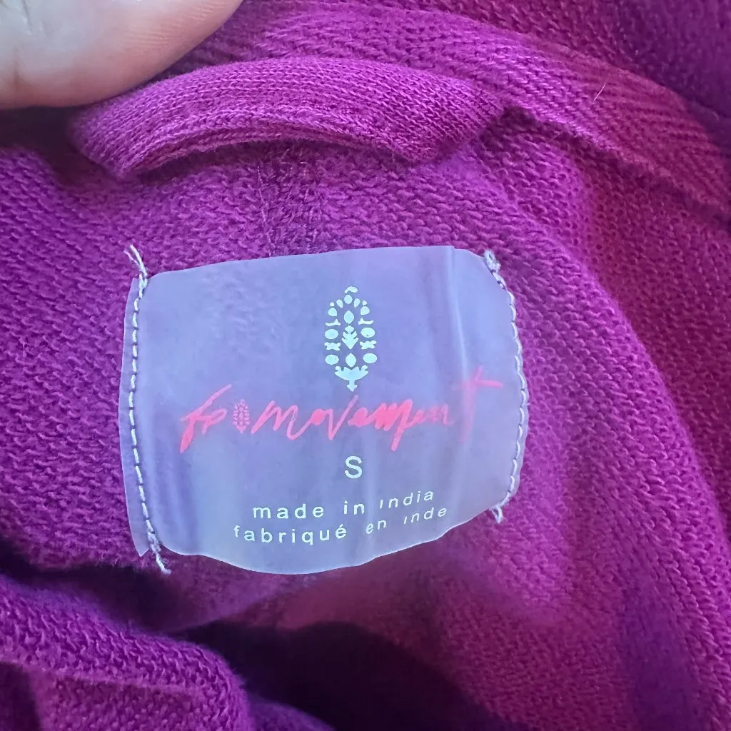 FREE PEOPLE MOVEMENT Magenta Hooded Zip Up Hoodie Sweatshirt Size Small - Image 11