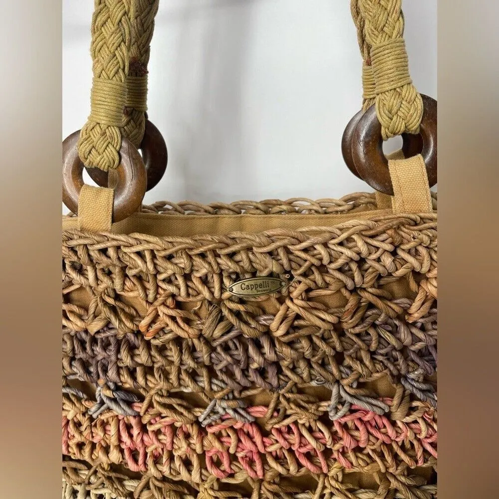 Cappelli shoulder boho Y2K brown twill‎ bag - Image 3