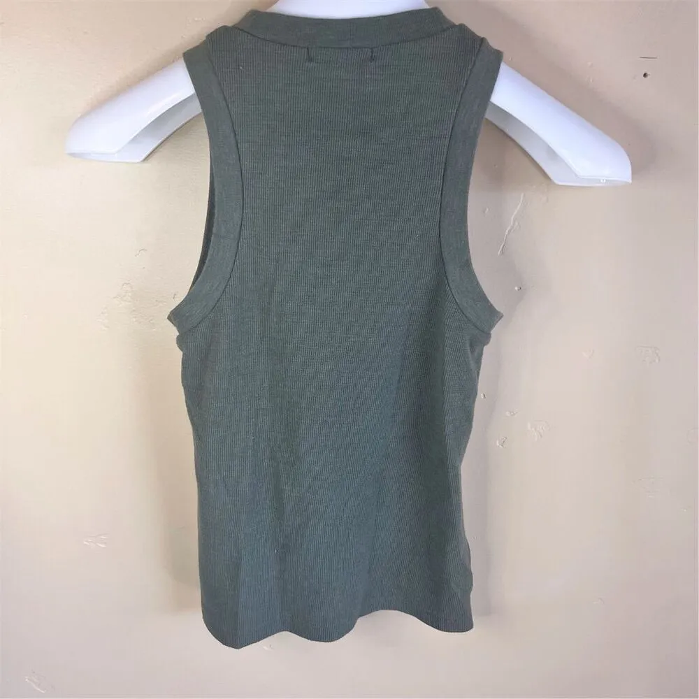 Madewell Women's Dark Green Tank Top Size Small Staple Wardrobe Capsule Classic - Image 5